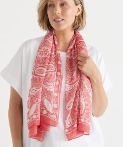 Sussan Scarves>Bandana Print Scarf - Pink