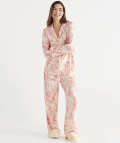 Sussan Pyjama Sets>Brushed Blossom Floral Print Pyjama Set