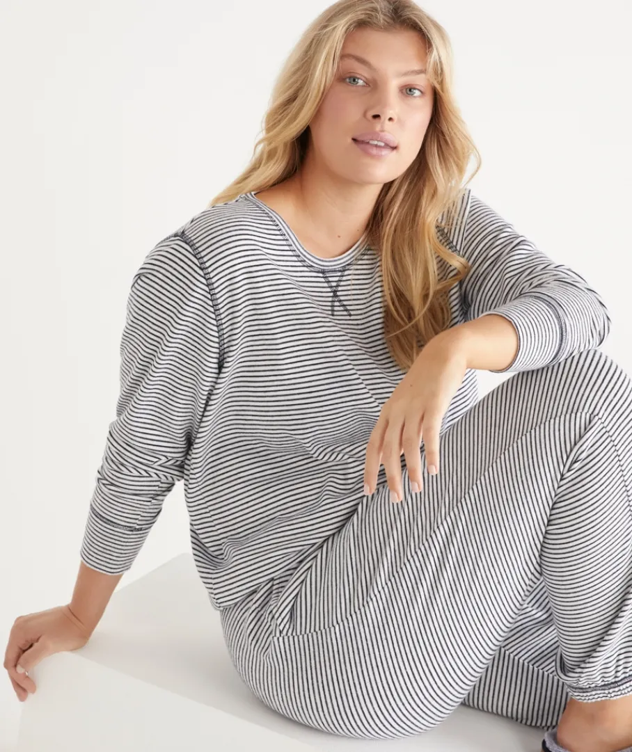 Women Sussan Women's Pyjama Tops|Everyday Icons>Brushed Long Sleeve Stripe Pyjama Top