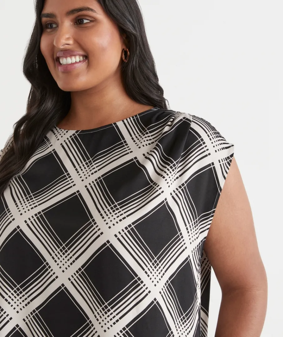 Sussan Tops|Matching Sets>Check Print Sleeveless Top