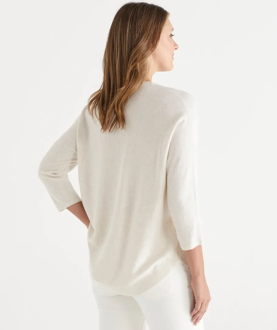 Sussan Knitwear|Tops>Curved Hem V Neck Jumper