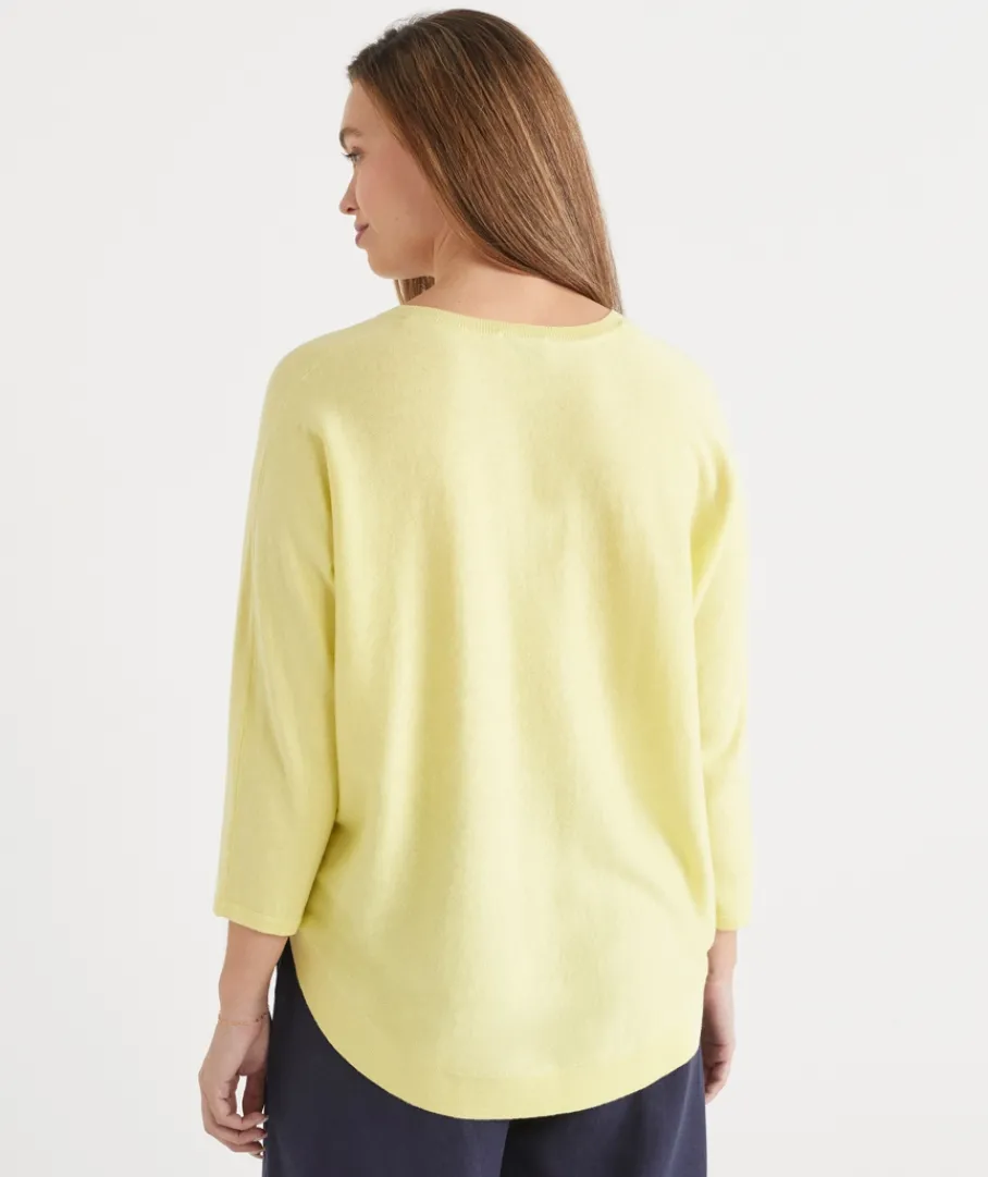Sussan Knitwear|Tops>Curved Hem V Neck Jumper