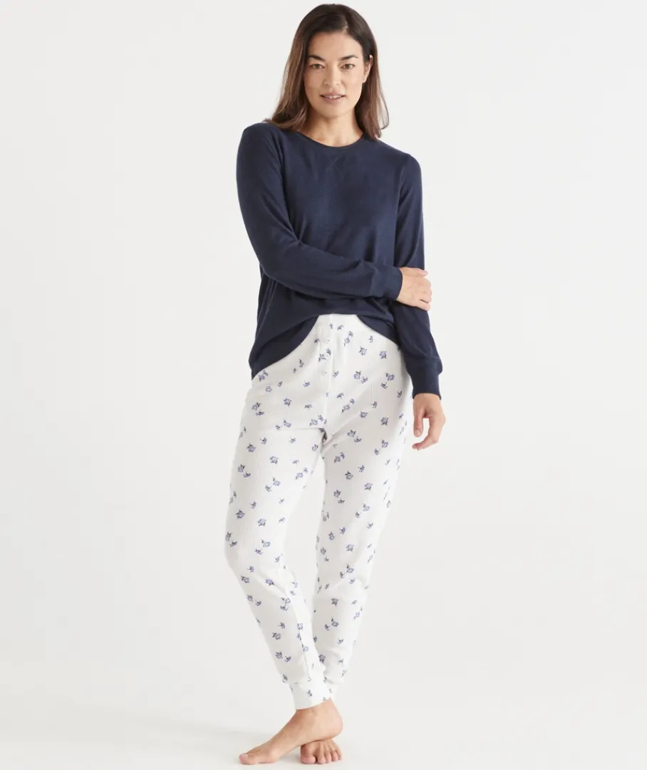 Sussan Pyjama Bottoms>Daisy Print Waffle Jogger