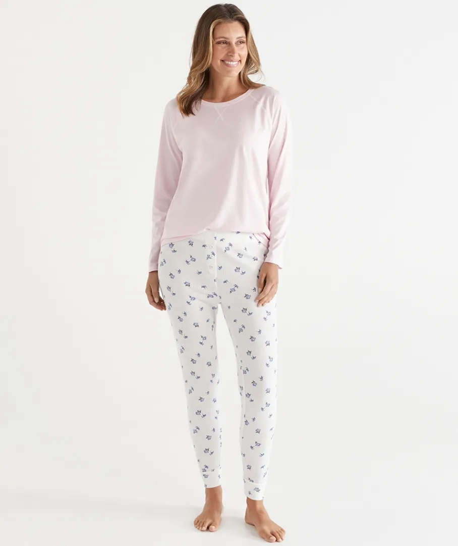 Sussan Pyjama Bottoms>Daisy Print Waffle Jogger