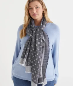 Sussan Scarves>Denim Jacquard Scarf