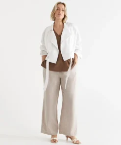 Sussan Jackets & Coats|Jackets>Draped Cropped Trench Jacket