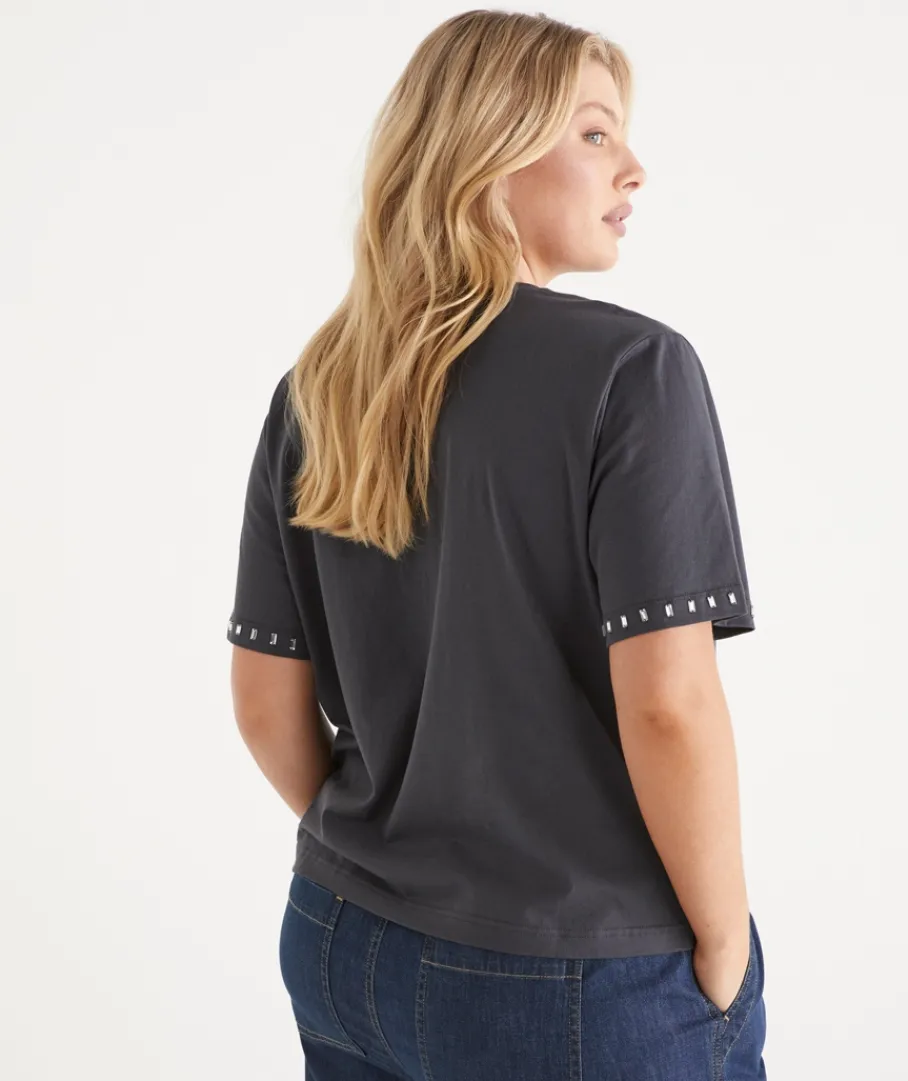 Sussan Tops>Embellished Short Sleeve Tee -