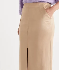 Sussan Skirts>Faux Suede Midi Skirt