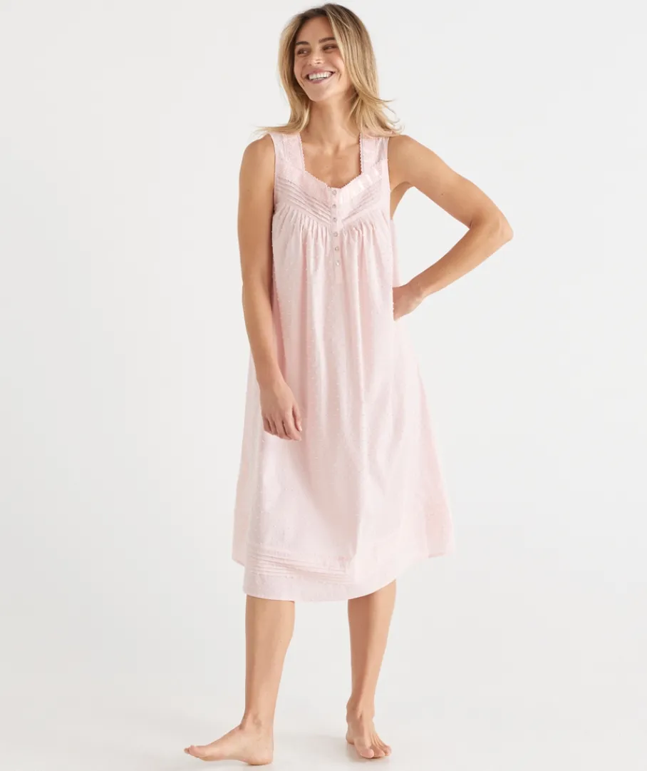 Sussan Nighties>Flock Spot Sleeveless Nightie