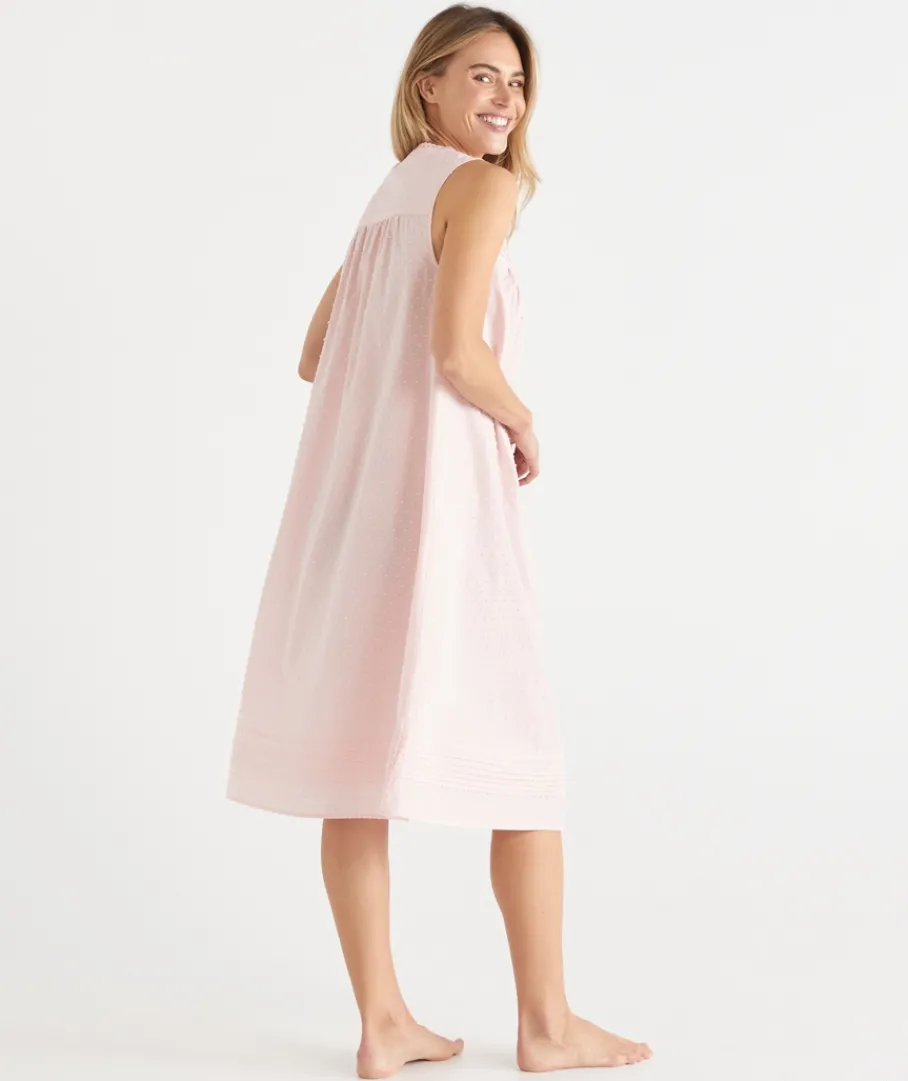 Sussan Nighties>Flock Spot Sleeveless Nightie