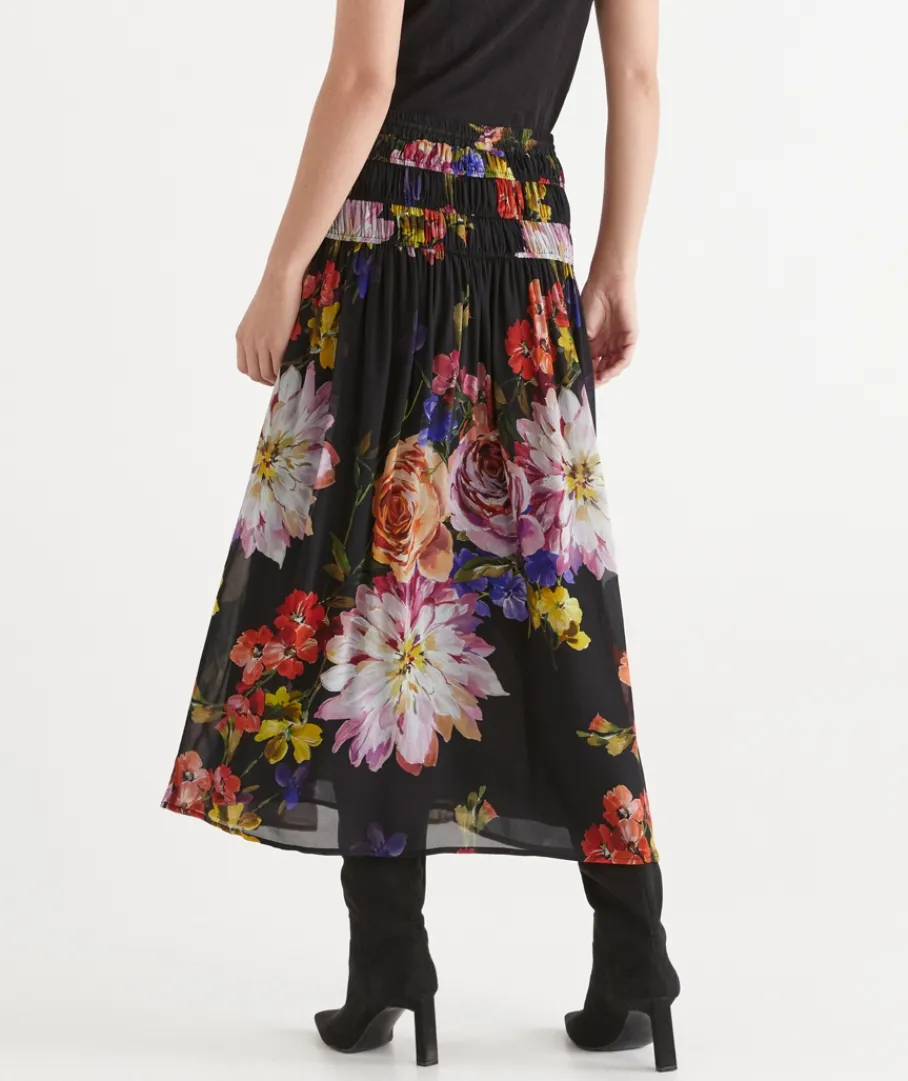 Sussan Skirts>Floral Bloom Gathered Midi Skirt