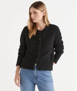 Sussan Tops|Knitwear>Fluffy Knit Crew Cardigan