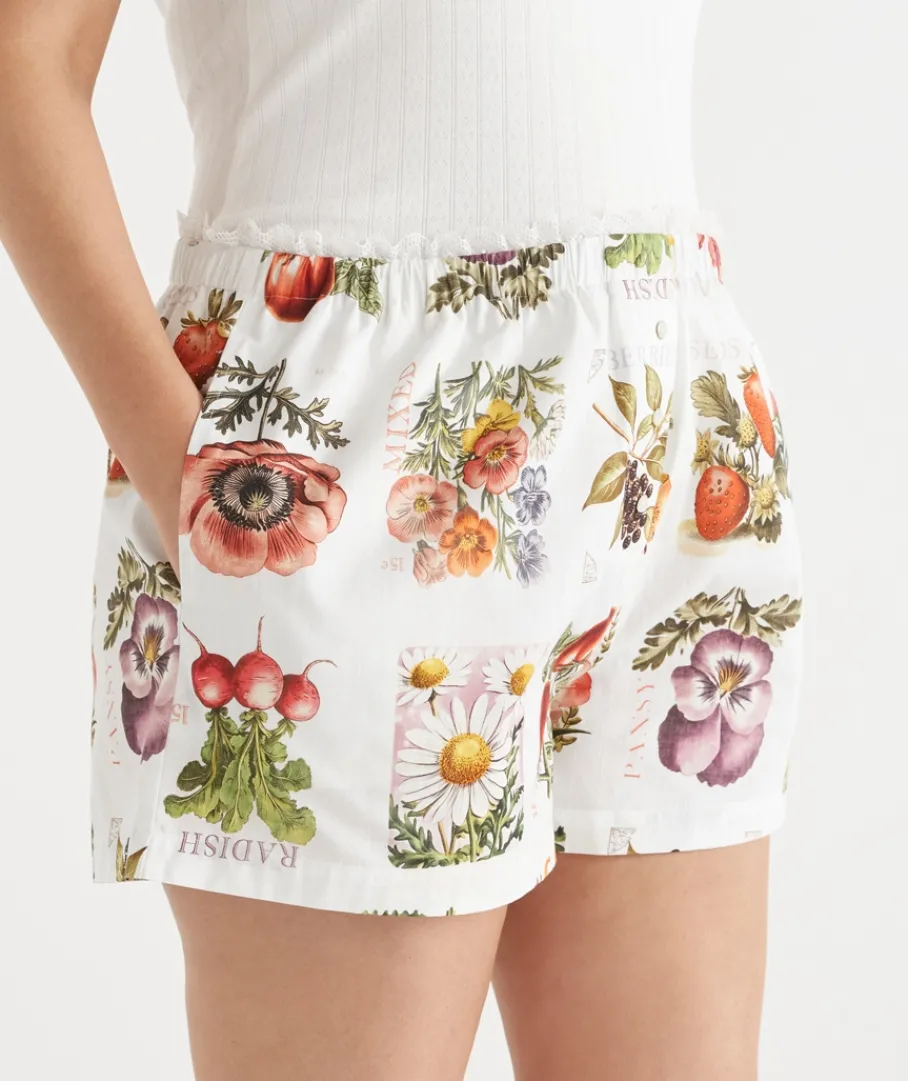 Sussan Pyjama Bottoms>Garden Stamp Print Pyjama Boxer Short