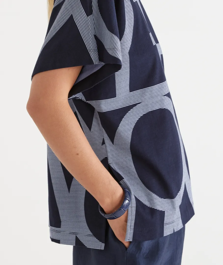 Sussan Tops>Geometric Print Short Sleeve Tee