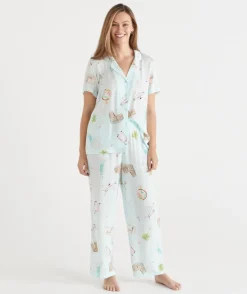 Sussan Pyjama Sets>Jetsetter Travel Short Sleeve Novelty Pyjama Set