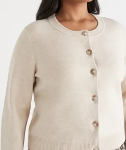 Sussan Knitwear|Tops>Knit Crew Neck Cardigan