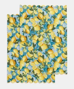 Sussan Gift & Wellbeing>Lemon Print Tea Towel Set -