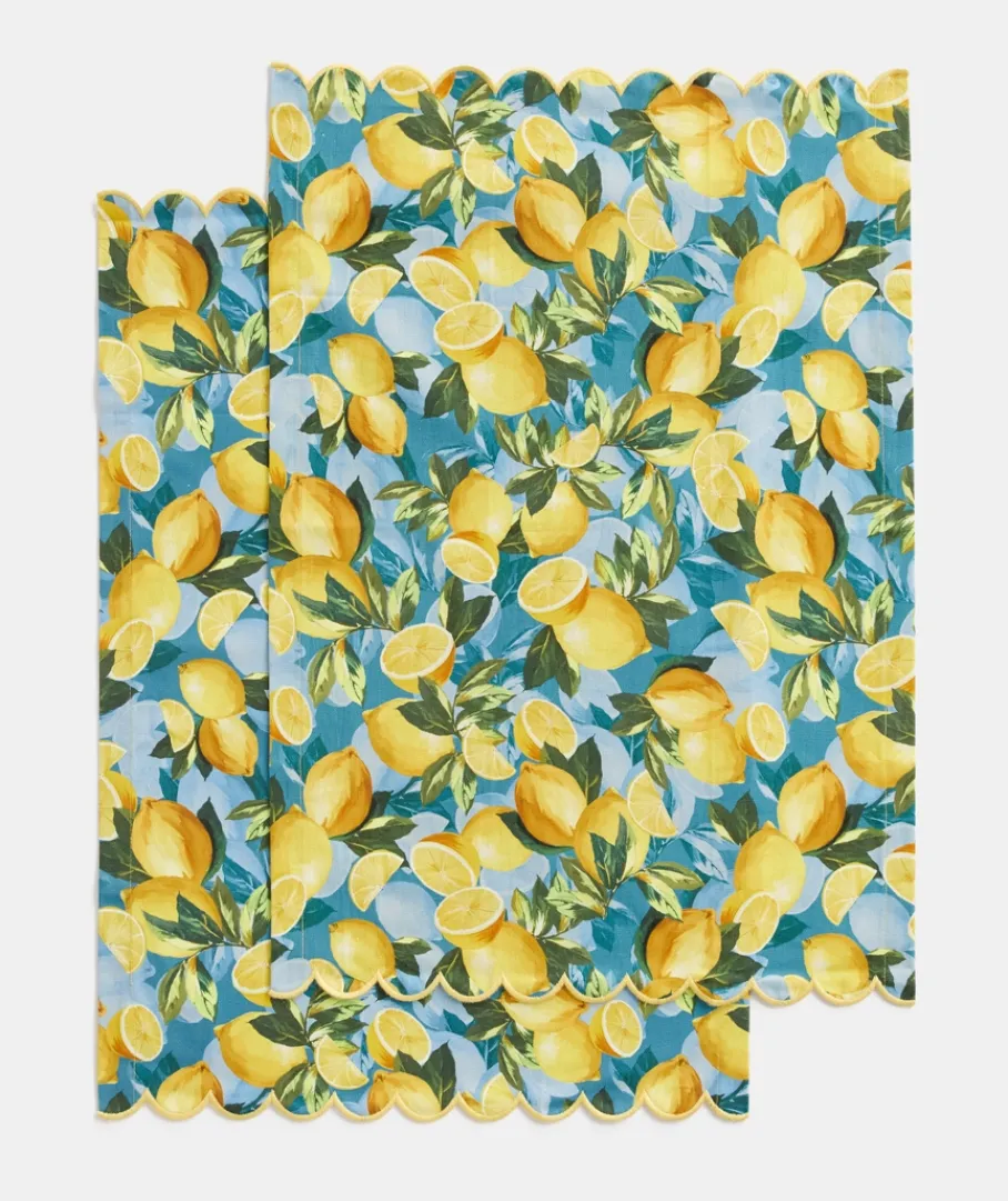 Sussan Gift & Wellbeing>Lemon Print Tea Towel Set -