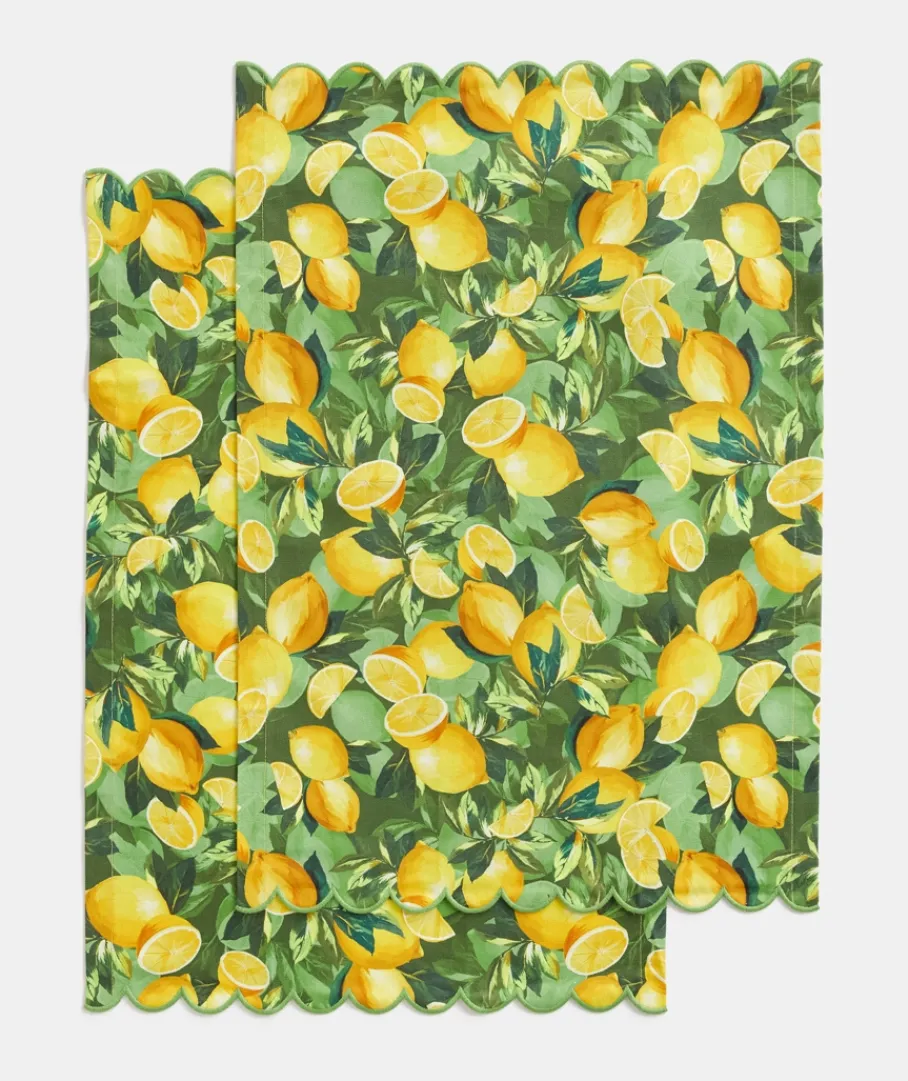 Sussan Gift & Wellbeing>Lemon Print Tea Towel Set -
