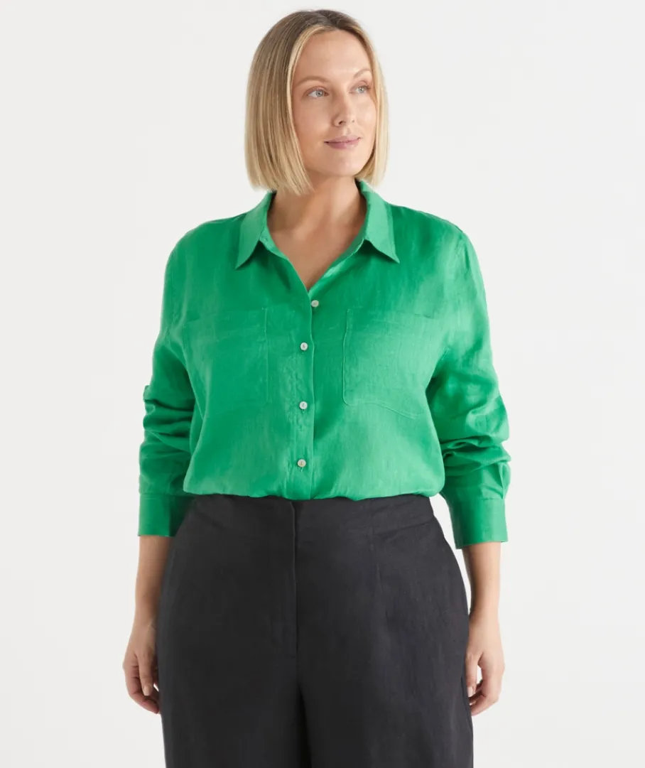 Sussan Tops|Shirts & Blouses>Linen Everyday Shirt