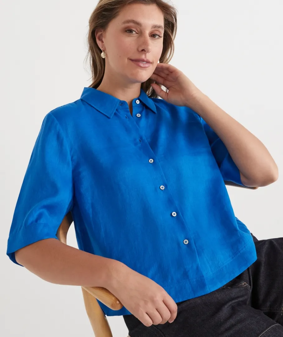 Sussan Tops|Shirts & Blouses>LINEN SS SHIRT
