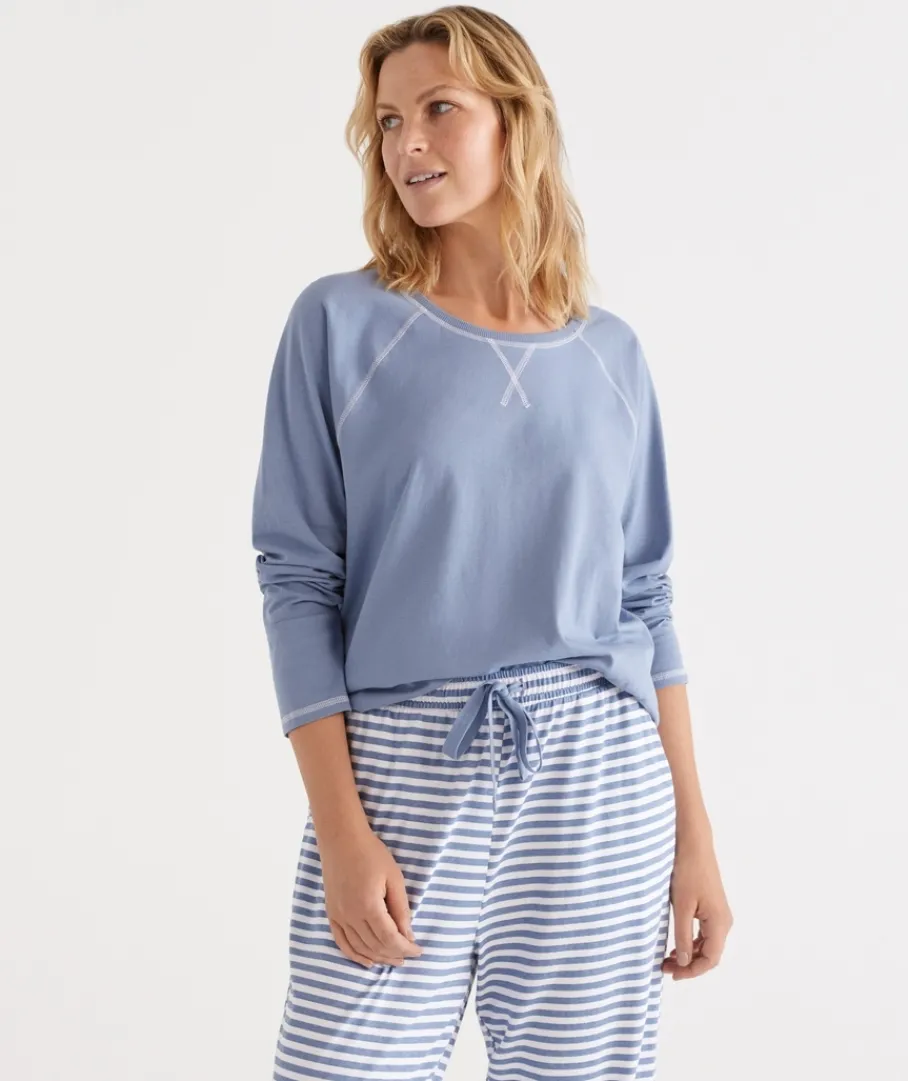 Women Sussan Women's Pyjama Tops|Everyday Icons>Long Sleeve Contrast Pyjama Top