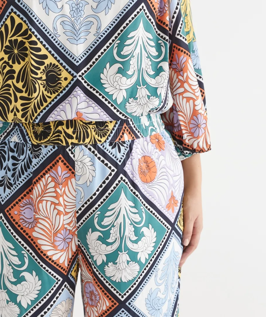 Sussan Pants|Matching Sets>Mosaic Print Wide Leg Pant