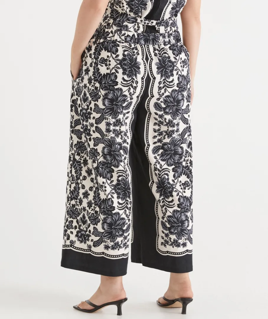Sussan Pants|Matching Sets>Noir Bloom Culotte Pant