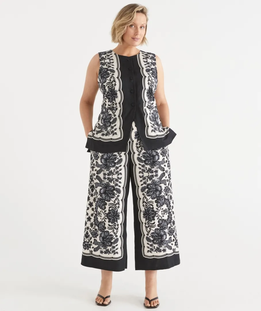 Sussan Pants|Matching Sets>Noir Bloom Culotte Pant
