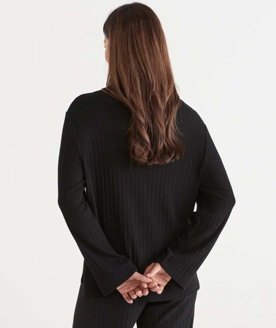 Sussan Loungewear|Tops>Rib Step Hem Top