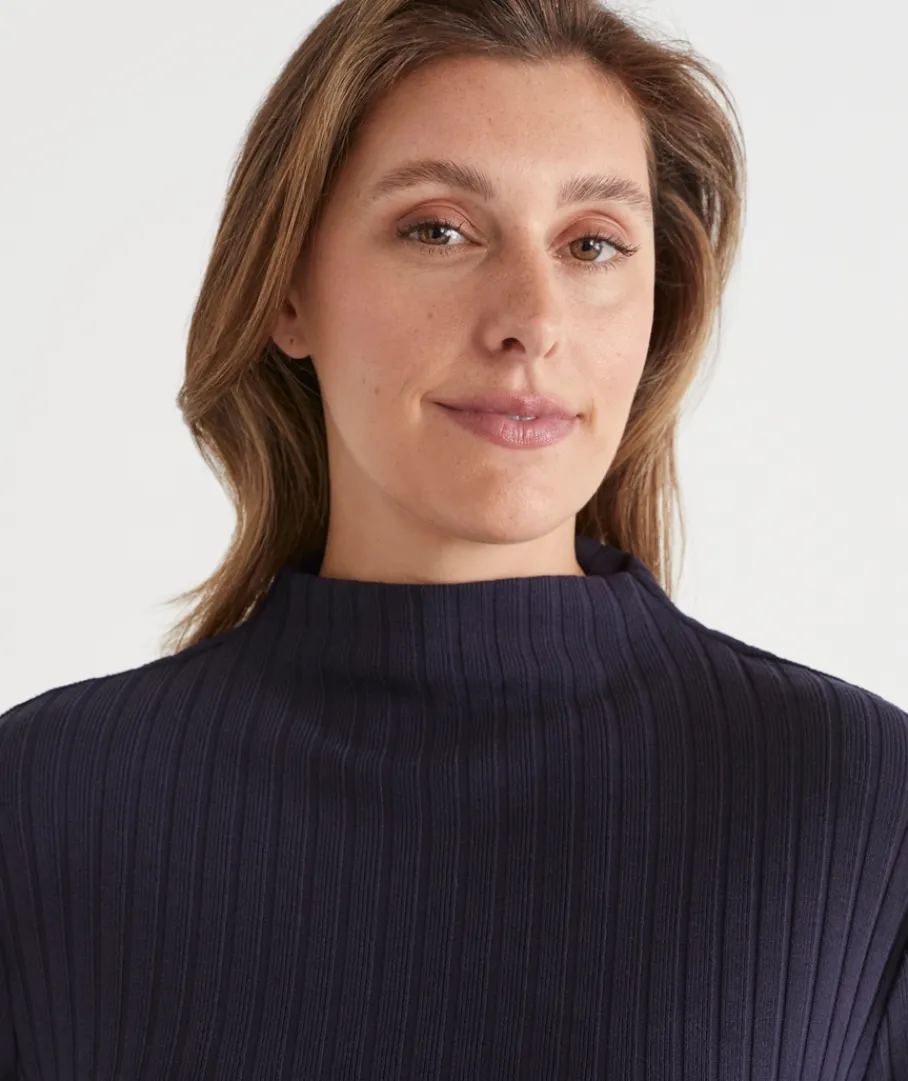 Sussan Loungewear|Tops>Rib Step Hem Top