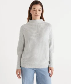 Sussan Tops|Knitwear>Ribbed Batwing Jumper