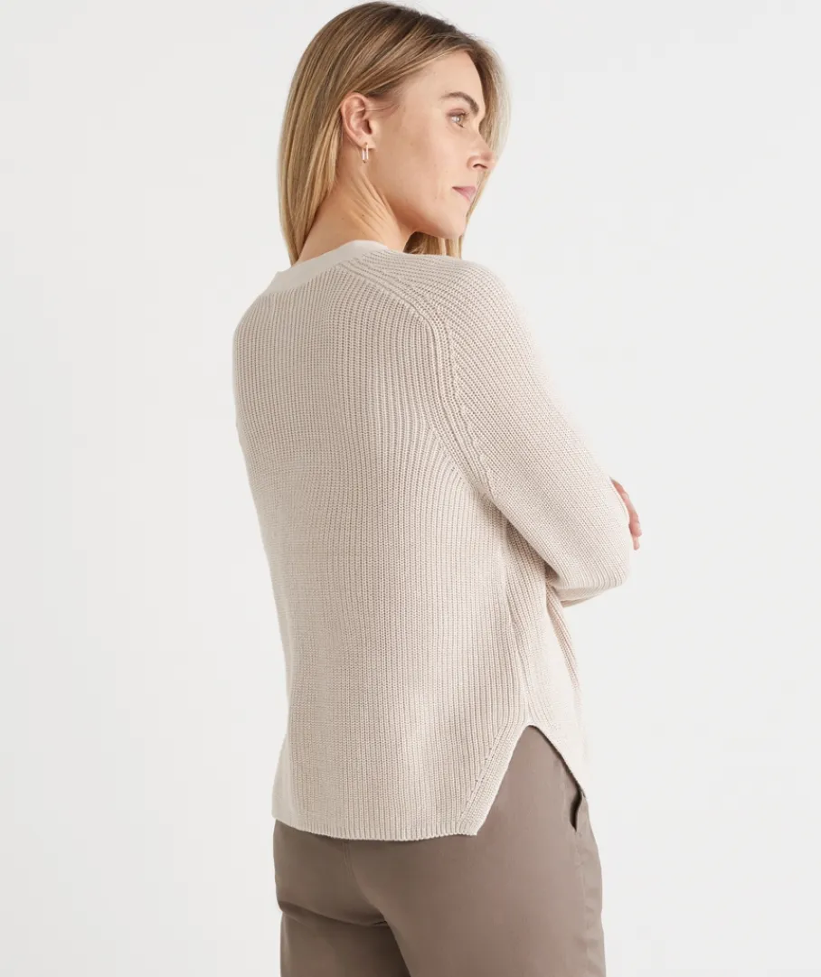 Sussan Tops|Knitwear>Ribbed V Neck Knit Cardigan - Cream