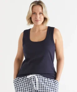 Women Sussan Women's Pyjama Tops>Scoop Shelf Bra Pyjama Tank