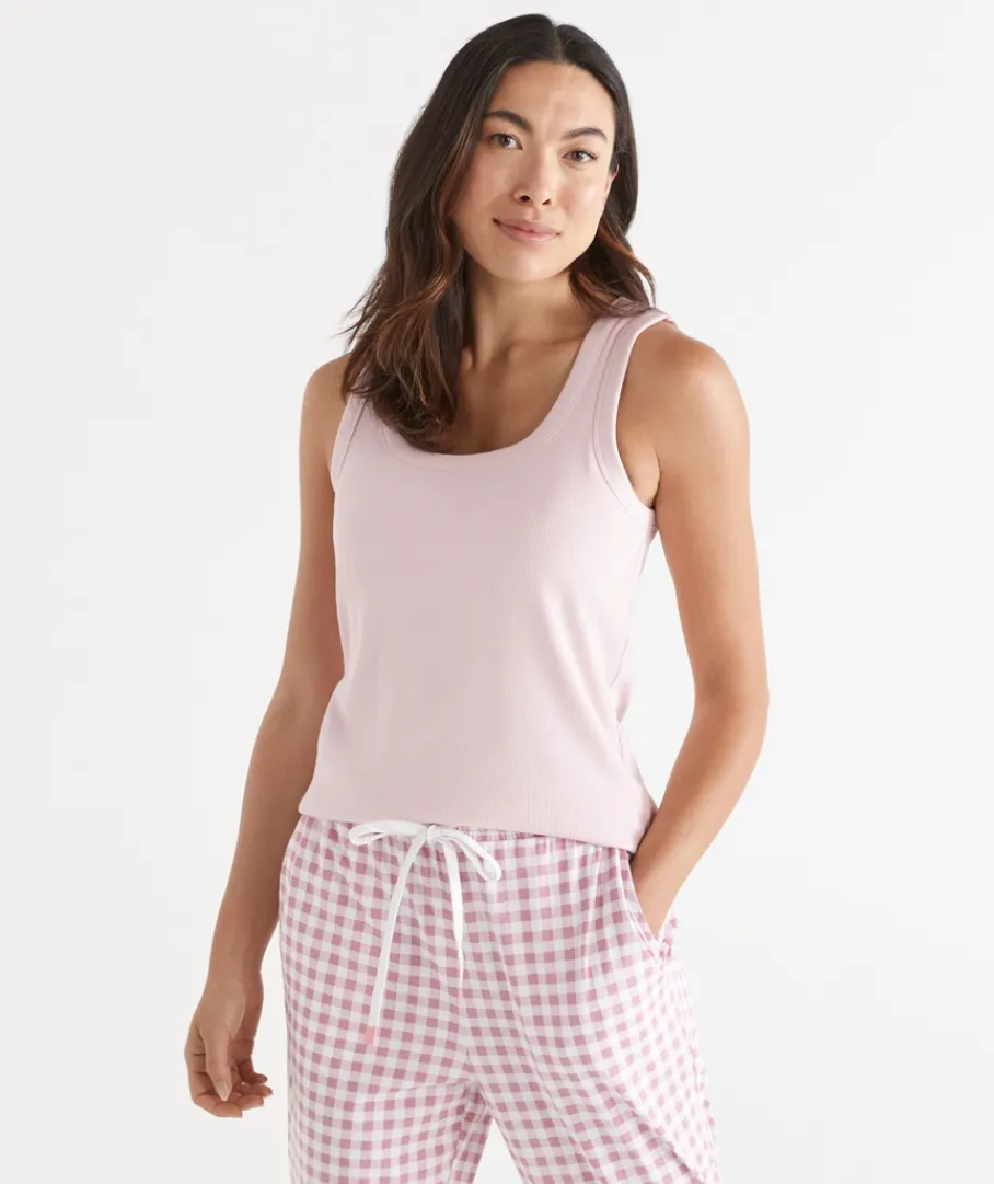 Women Sussan Women's Pyjama Tops>Scoop Shelf Bra Pyjama Tank