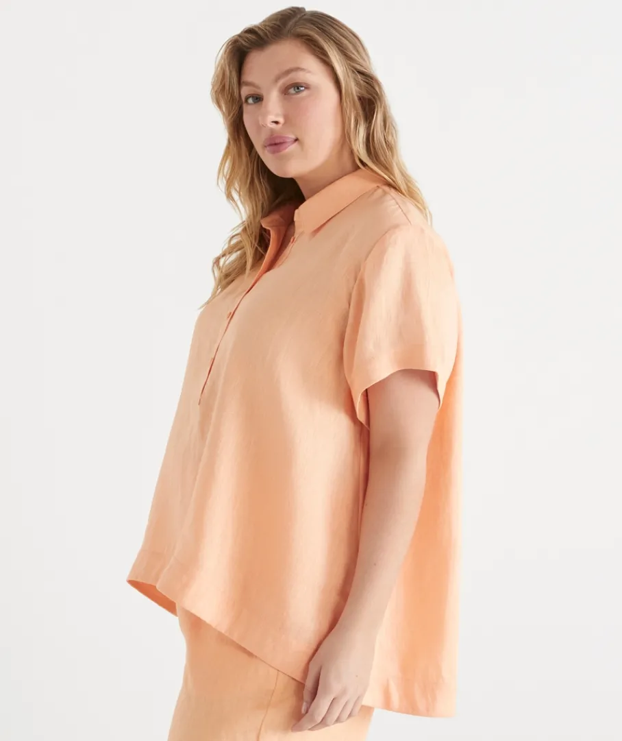 Sussan Tops|Matching Sets>Short Sleeve Button Detail Shirt