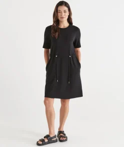 Sussan Dresses>Short Sleeve Stretch Jersey Dress -