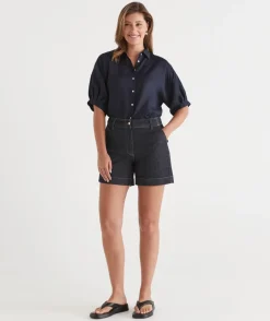 Sussan Denim|Shorts>Slant Pocket Denim Short -