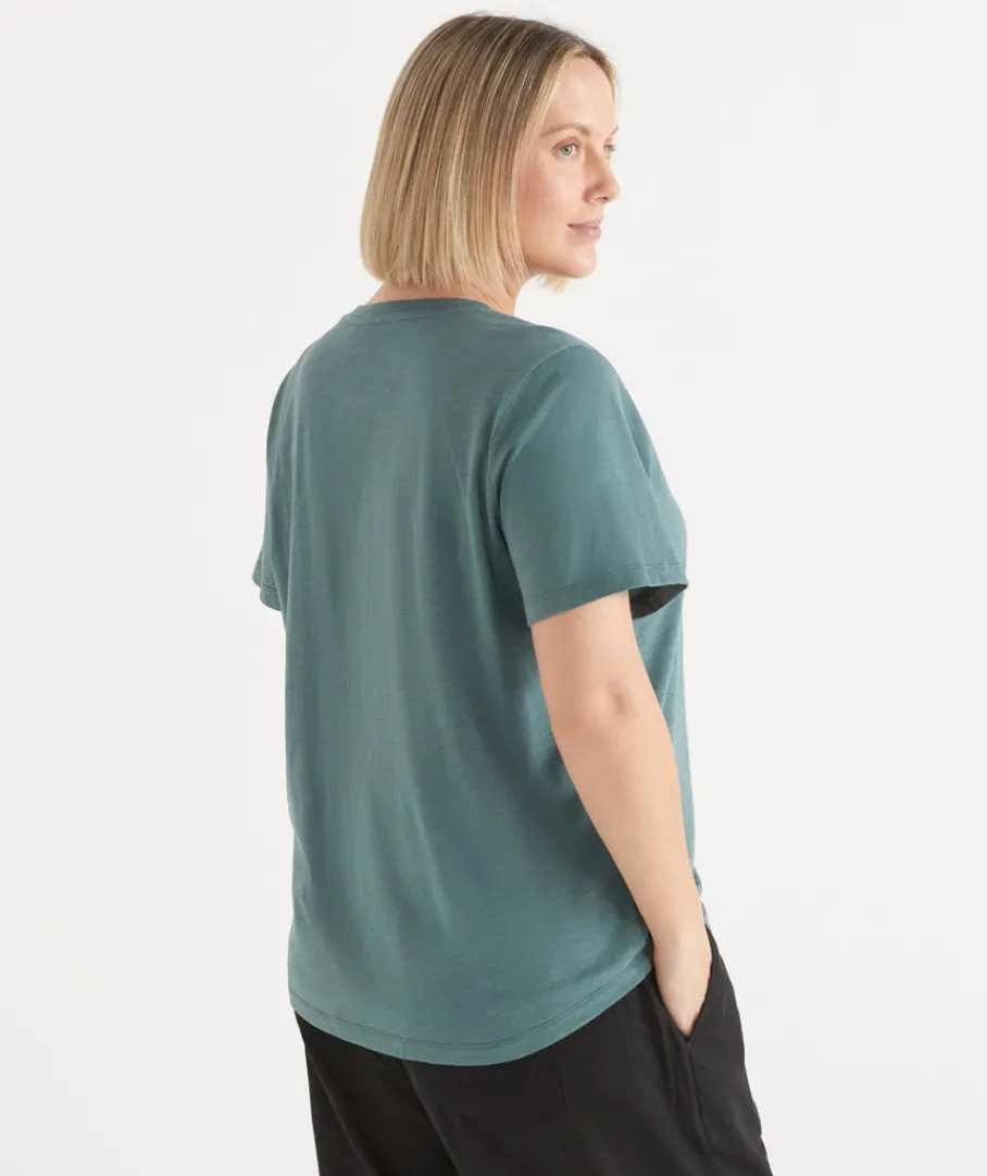 Sussan Tops|T-Shirts>Slub Crew Neck T-Shirt