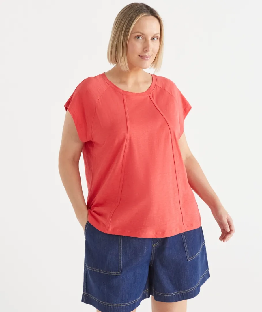 Sussan Tops|T-Shirts>Slub Swing Seam T-Shirt
