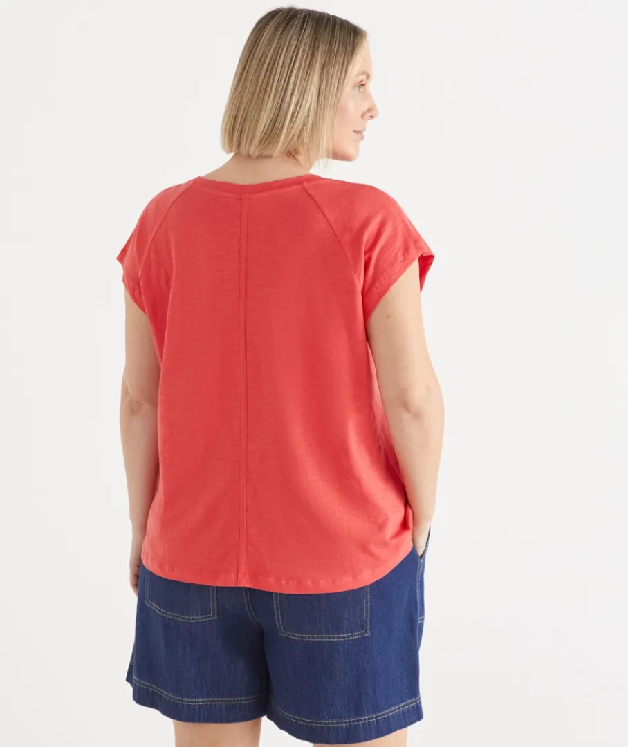 Sussan Tops|T-Shirts>Slub Swing Seam T-Shirt