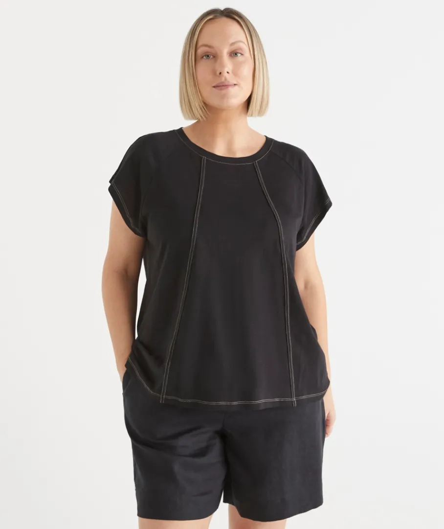 Sussan Tops|T-Shirts>Slub Swing Seam T-Shirt