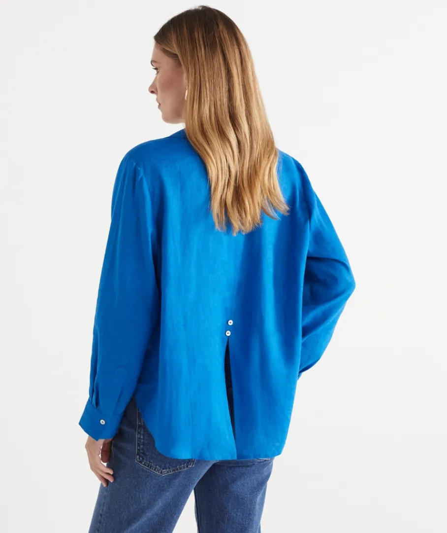 Sussan Shirts & Blouses|Tops>Split Back Long Sleeve Shirt