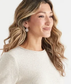 Sussan Jewellery>Sterling Flower Huggie Earring