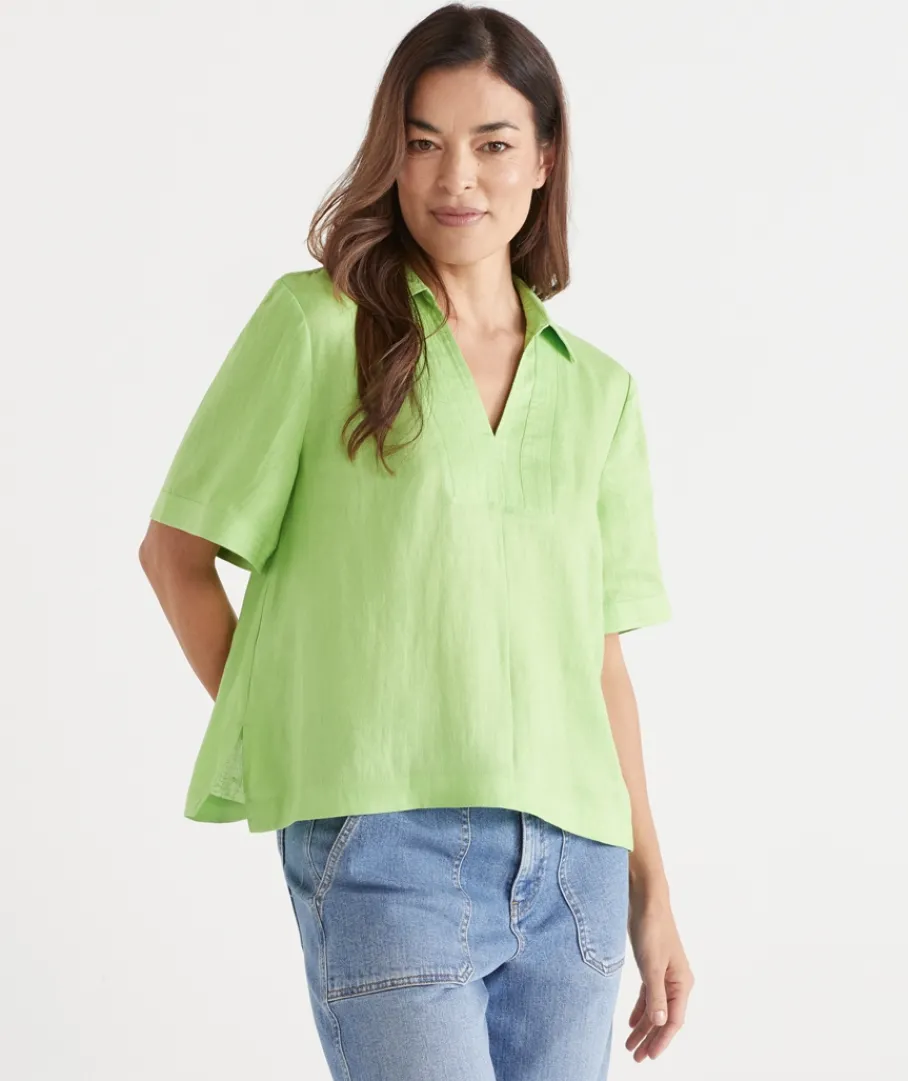 Sussan Tops|Shirts & Blouses>Stitch Detail Short Sleeve Top