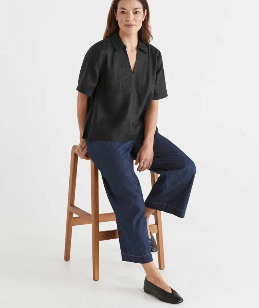 Sussan Tops|Shirts & Blouses>Stitch Detail Short Sleeve Top