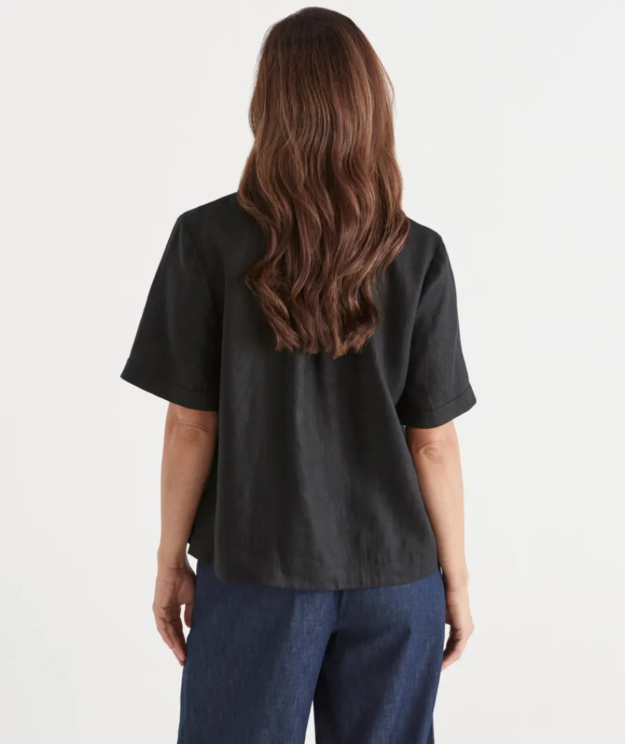 Sussan Tops|Shirts & Blouses>Stitch Detail Short Sleeve Top