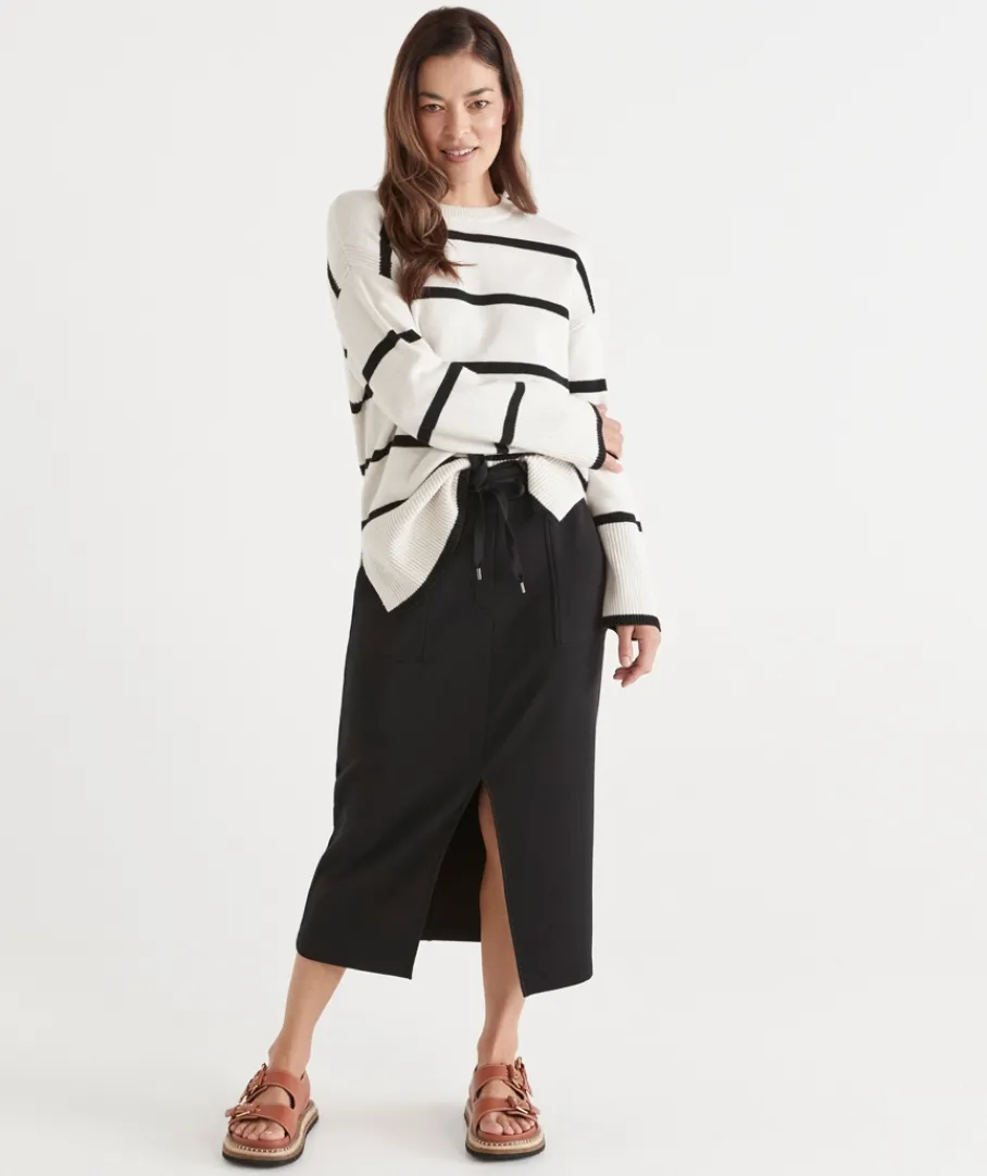 Sussan Tops|Knit Jumpers>Stripe Rib Detail Jumper
