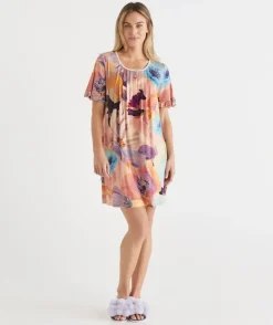 Sussan Nighties>Sunkissed Floral Short Sleeve Nightie