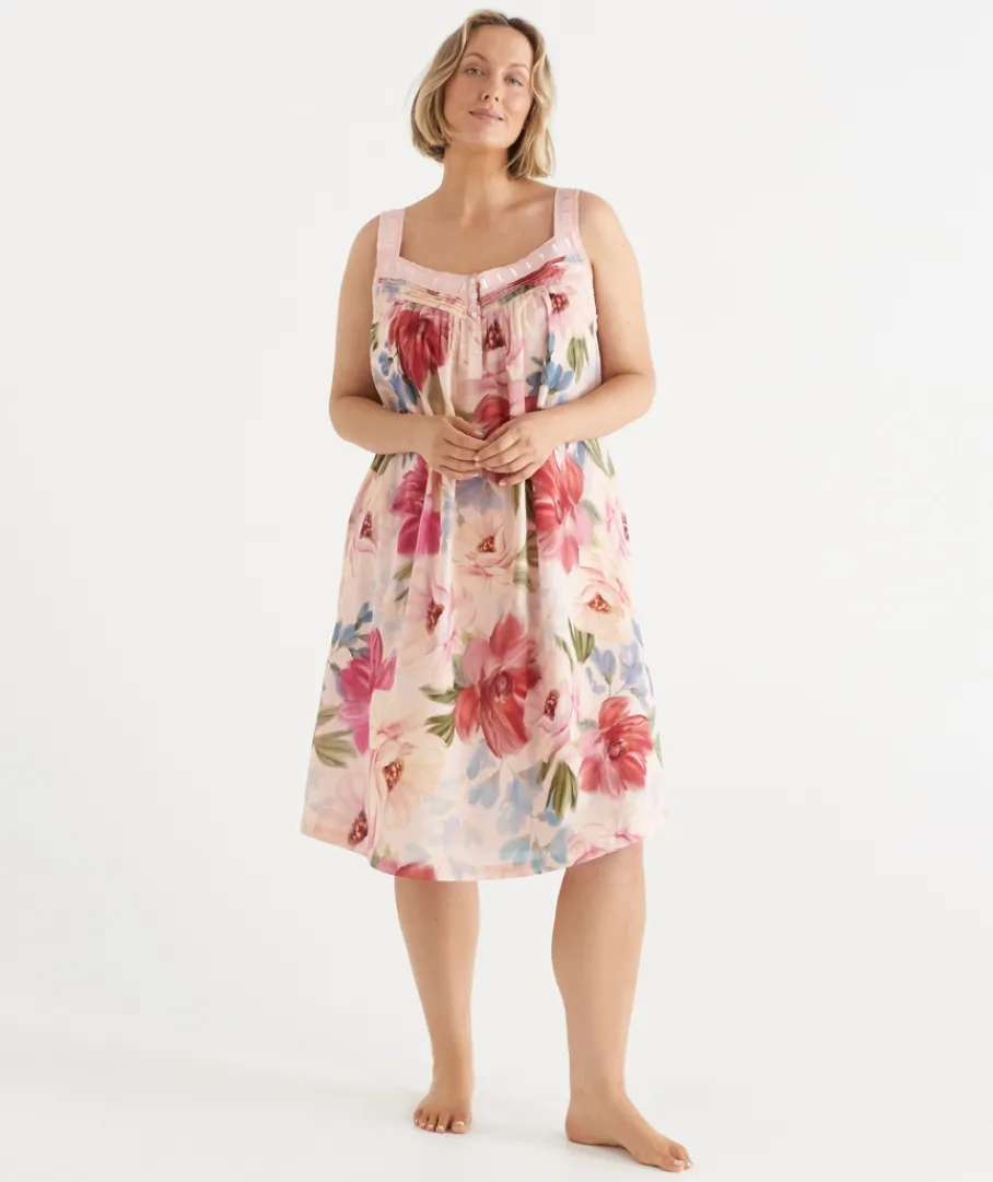 Sussan Nighties>Vintage Floral Sleeveless Nightie -